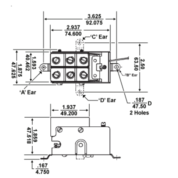 352 capillary thermostat dimensions