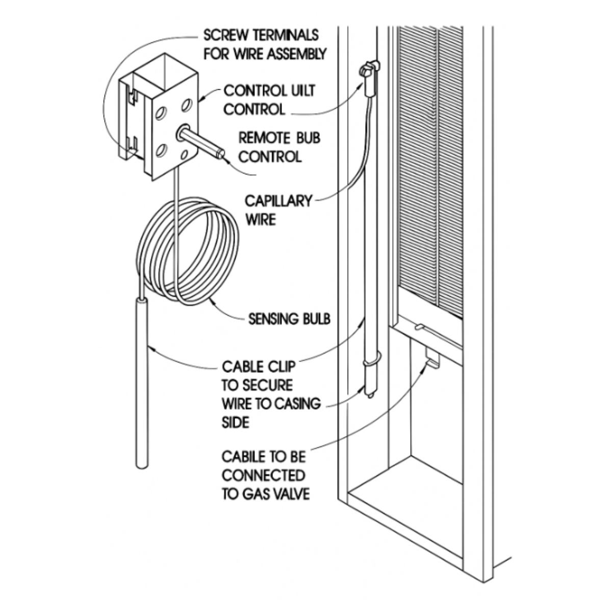 remote bulb capillary switch for wall furnace