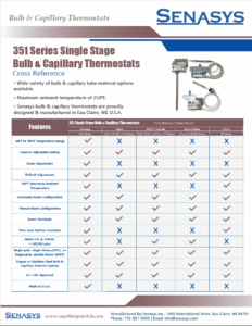 351 Bulb & Capillary Thermostats Cross Reference
